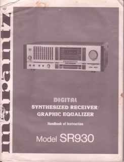Vintage Marantz SR930 Synthesized Receiver Graphic Equalizer Amplifier 