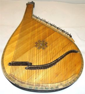 Antique Old Ukrainian Bandura 55 Strings Original Folk Instrument Kyiv 