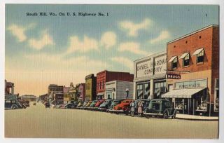 1939 South Hill VA Main Street Daniel Hardware Store Old Stores Cars 