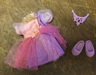 Barbie Doll Clothes Kelly Lavender Gown Crown Shoes