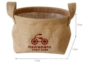   Burlap Eco Health Sundries Storage Basket Box Collecting Bag