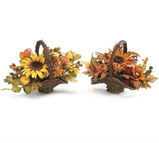 Fall Thanksgiving Centerpiece Silk Sunflower Basket