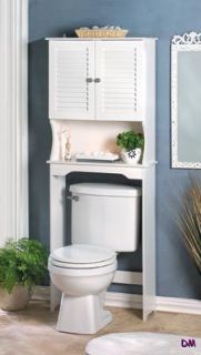 Nantucket White Bathroom Storage Towel Cabinet and Shelf Space Saver