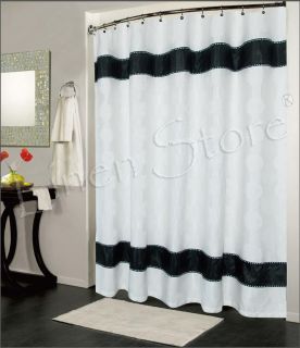 Avalon Luxury Fabric Shower Curtain Bathroom Accessories 70 x 72 