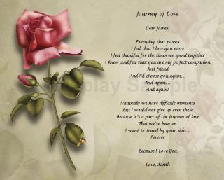 Love Poem Personalized Gift for Boyfriend Girlfriend Husband or Wife 