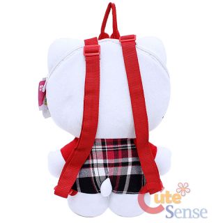 Sanrio Hello Kitty Plush Backpack Red Checkered Plush costume Bag 2 