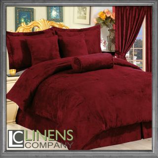   Burgundy Color Microsuede Comforter Set Bed in A Bag Brand New
