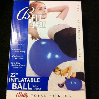 Bally Total Fitness Fit Gear 22 55cm Inflatable Exercise Workout Ball 