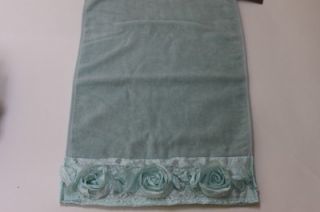 Croscill Rosie Embellished Bath Towel Set Spa Blue 3pc