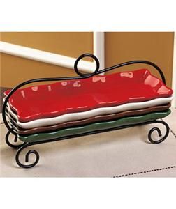 piece christmas holiday serving tray set