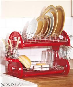   Plated Steel Deluxe Kitchen Dish Plate Cup Drying Drainer Rack