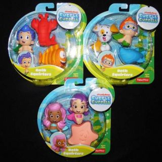 Bubble Guppies Bath Toys Figures Nonny Puppy Molly Oona Gil 3 Sets Lot 