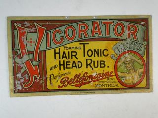 Antique Vigorator Hair Tonic Head Rub Advertising Barbershop Store 