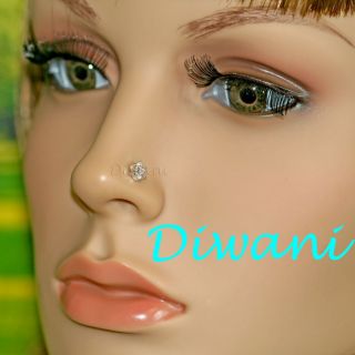 Real Diamonds Flower Engagement Nose Stud Piercing Ring