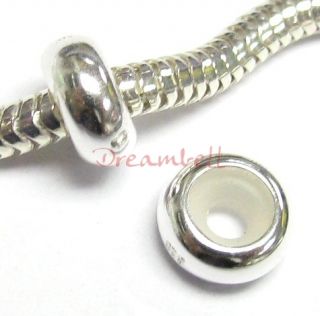   Silver Ring Stopper Rubber F European Bead Charm Bracelets