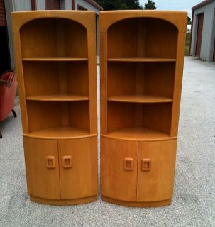 Vintage Heywood Wakefield Pair Corner Cabinets Model M176
