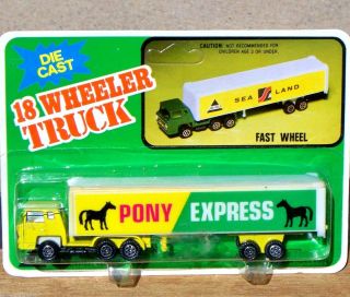 1970s Ja RU 18 Wheeler Pony Express Tractor Trailer Truck HO Train 