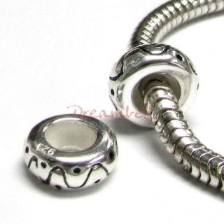 STERLING SILVER Rubber Stopper Bead for European Charm Bracelets