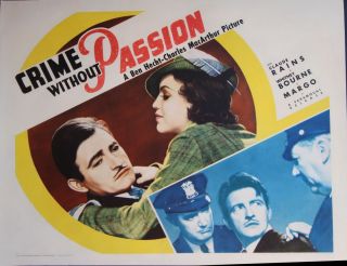   WITHOUT PASSION 34 CLAUDE RAINS, BEN HECHT SCREENPLAY RARE HSHT VF+