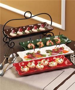 piece christmas holiday serving tray set
