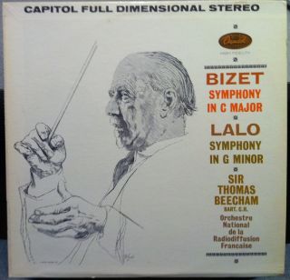 Sir Thomas Beecham Bizet Lalo Symphony LP VG SG 7237 Vinyl Capitol 