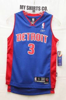Detroit Pistons Ben Wallace 3 Royal Blue Red Kids NBA Swingman Jersey 