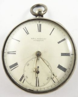 Antique c1850 RG Beesley Liverpool Sterling Silver Fusee Pocket Watch 