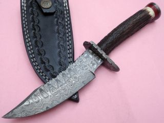 Custom Manufactured Beautiful Damascus Steel Hunting Knife /cbfg