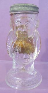 Vintage Benjamin Franklin Glass Candy Container