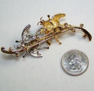 Queen Bee Pin Brooch Figural Insect Bug Jewelry Faux Pearl Rhinestones 