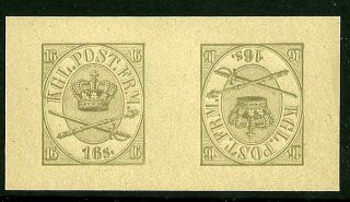   1864 16 SK Crown Scepter Olive 1886 Tete Beche Reprint Pair
