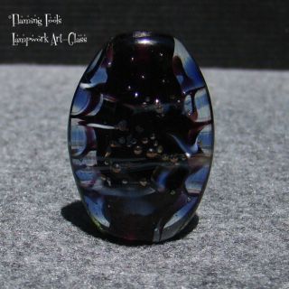 Belmondo Handmade Lampwork Glass Focal Bead Flaming Fools Lampwork Art 