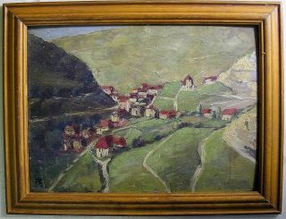 Oil Painting Bernard Grasset Impressionist Verdant Nested Mountain 