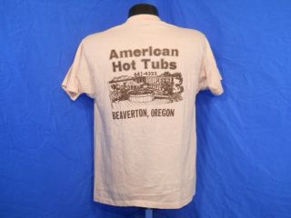 Vintage 80s American Hot Tubs Beaverton Oregon Tan Soft 2 Sided T 