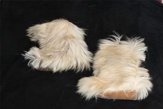 Vintage Long Hair Fur Boots Womens Size 8 Real Goat Fur