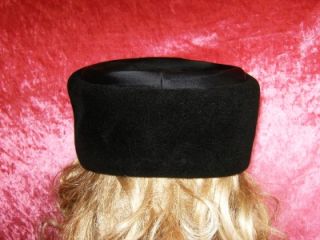 roberta bernays vintage black pillbox hat rhinestone