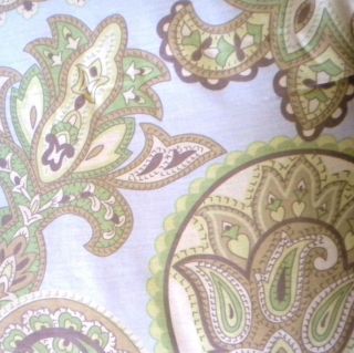   Paisley 6pc Queen Comforter Set w 3 Pillows Green Brown