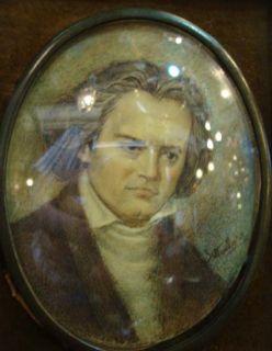   PAINTING LUDWIG VAN BEETHOVEN HAND PAINTED PORTRAIT SIGNED