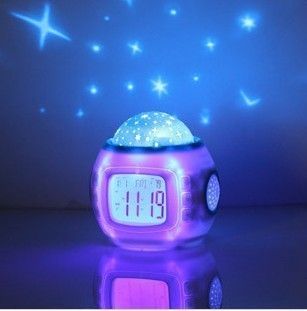   Sky Star Night Light Projector Lamp Bedroom Alarm Clock w Music