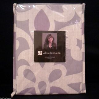 Valerie Bertinelli Scroll Fabric Shower Curtain Grey Lavender Purple 