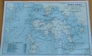 Belcher Map of Hong Kong China 1874