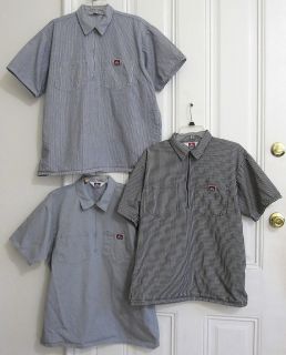 Ben Davis 1 2 Zip Short Sleeved Stripe Solid Work Shirts Mens XL LOT 