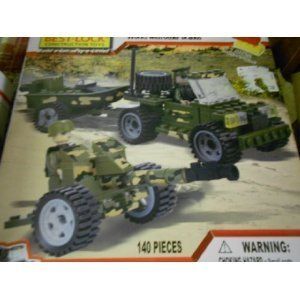 Best Lock Military Green Building Construction Set 140pc Includes Jeep 