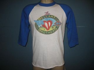 Vintage 80s Bellamy Brothers Raglan Jersey T Shirt Small Country Rock 