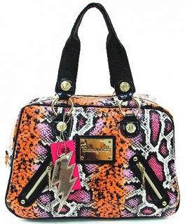 Betsey Johnson Betseyville Painted Python Satchel Handbag