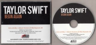 taylor swift begin again usa radio promo cd superb