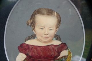   1845 Miniature Painting of Betsy Ingham Ralph D Curtis New York