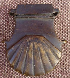 Antique Gun Powder Carrying Case Brass English 18th Century Shell.