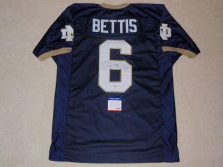 JEROME BETTIS SIGNED NOTRE DAME THROWBACK JERSEY PSA DNA AUTHENTICATED 