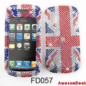 Cell Phone Cover Case for Samsung Solstice A887 Bling British Flag 